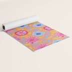 Folk Floral Blossoms in Sweet Peach Yoga Mat Gallery Image 2