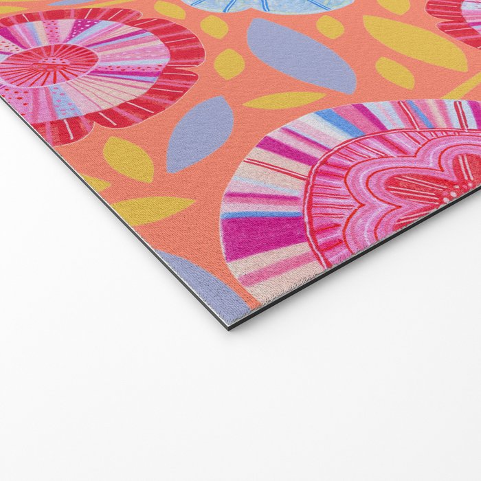 Folk Floral Blossoms in Sweet Peach Welcome Mat Gallery Image 2