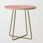 Folk Floral Blossoms in Sweet Peach Side Table Gallery Image 1