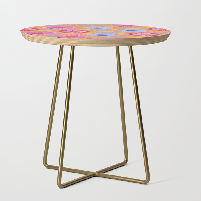 Folk Floral Blossoms in Sweet Peach Side Table Gallery Image 1