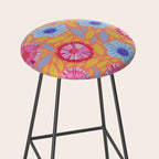 Folk Floral Blossoms in Sweet Peach Stool Gallery Image 2