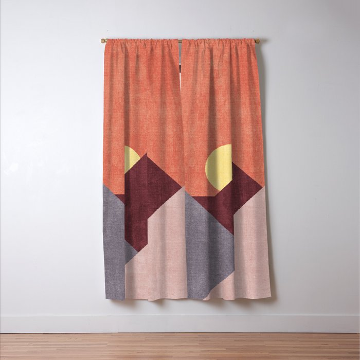 LANDSHAPES / Mountains - Sunset Window Curtain Gallery Image 3