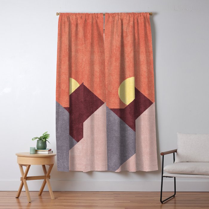 LANDSHAPES / Mountains - Sunset Window Curtain Gallery Image 1