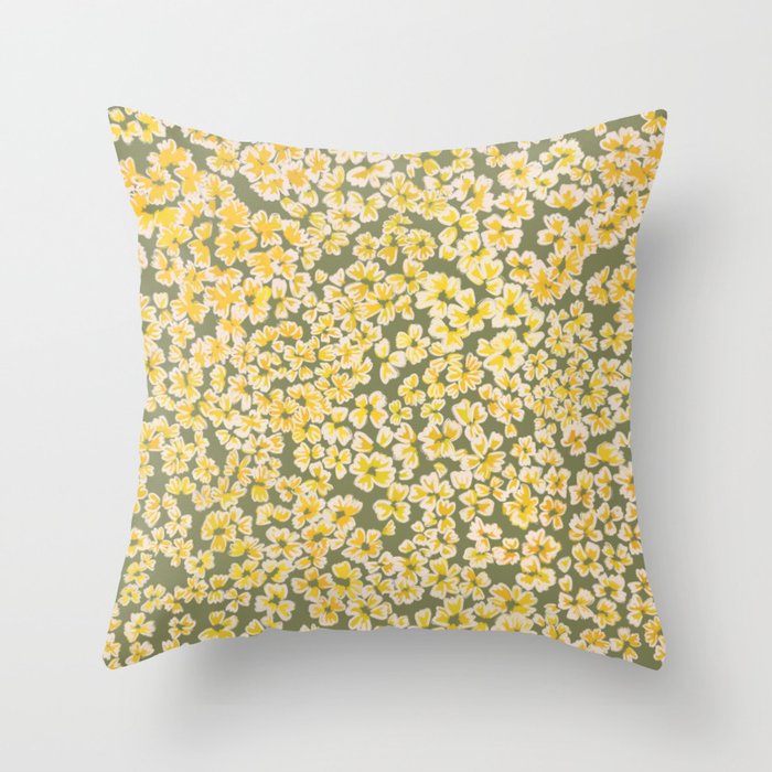 Bohemian Wildflower Meadow Throw Pillow Gallery Image 1