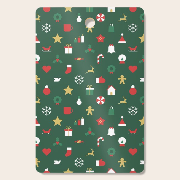 Geometric christmas decoration pattern Cutting Board Gallery Image 1