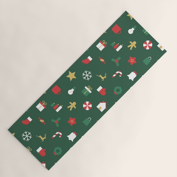 Geometric christmas decoration pattern Yoga Mat Gallery Image 1