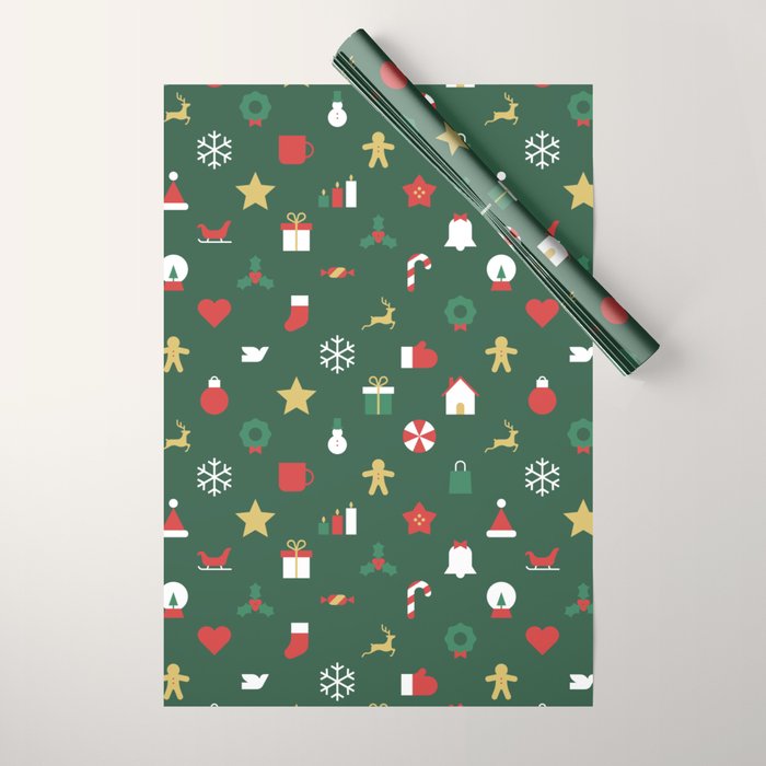 Geometric christmas decoration pattern Wrapping Paper Gallery Image 1