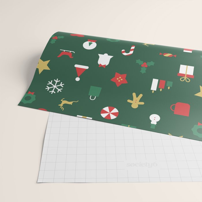 Geometric christmas decoration pattern Wrapping Paper Gallery Image 2
