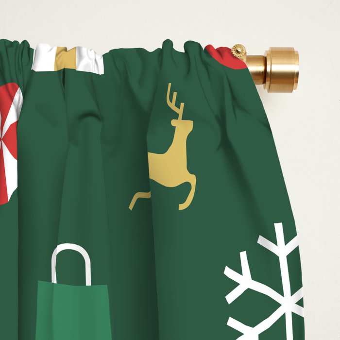 Geometric christmas decoration pattern Window Curtain Gallery Image 2