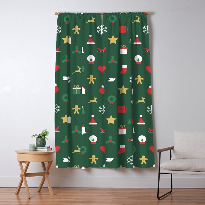 Geometric christmas decoration pattern Window Curtain Gallery Image 5