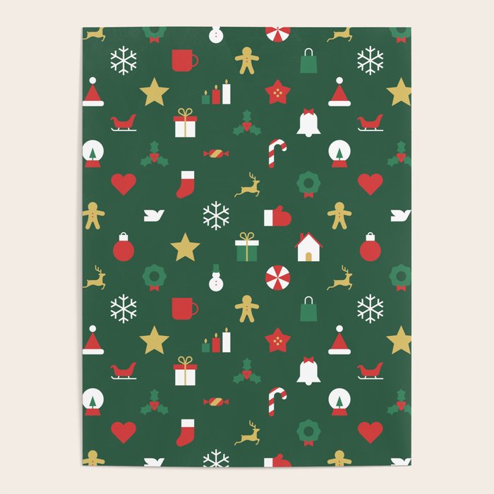 Geometric christmas decoration pattern Poster Gallery Image 4