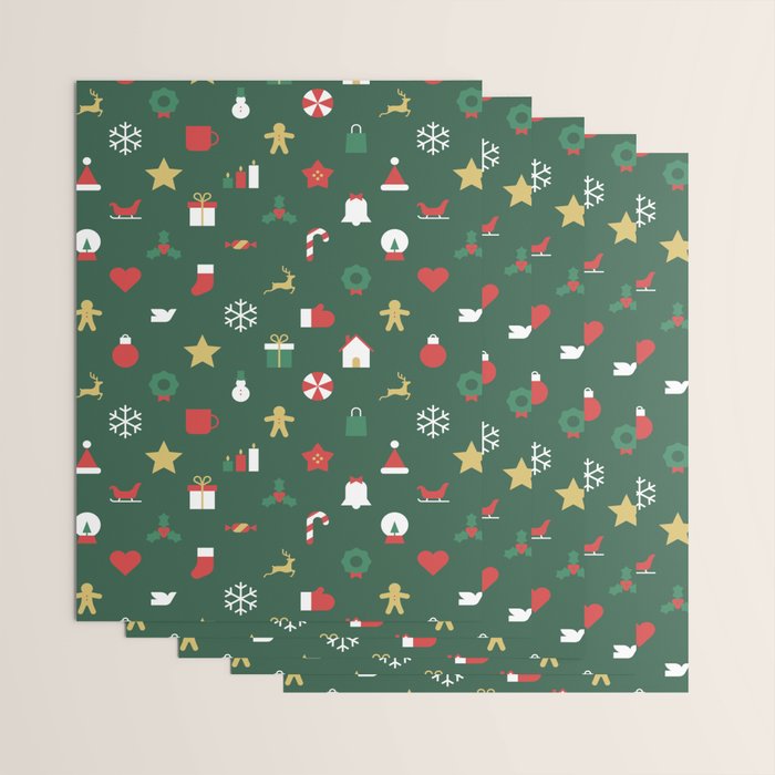 Geometric christmas decoration pattern Wrapping Paper Gallery Image 3