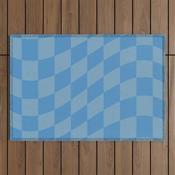 Wavy Seaside Blues Outdoor Rug Gallery Image 1