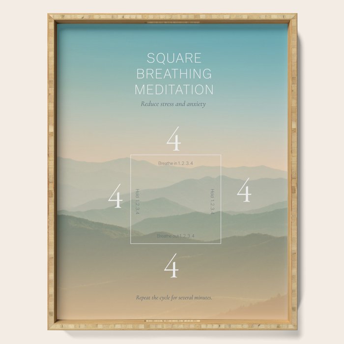 Square breathing meditation Serving Tray Gallery Image 1