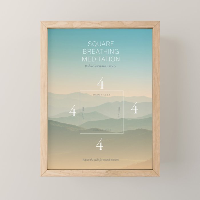 Square breathing meditation Mini Art Print Gallery Image 1