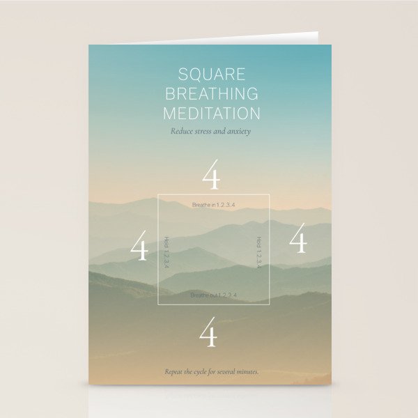 Square breathing meditation Stationery Card Gallery Image 2