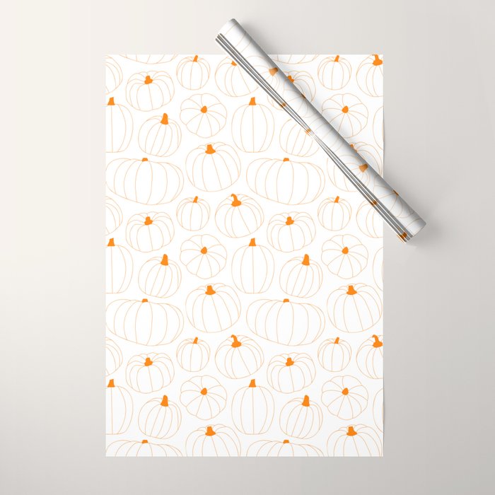 Autumn pumpkin vegetable pattern Wrapping Paper Gallery Image 1
