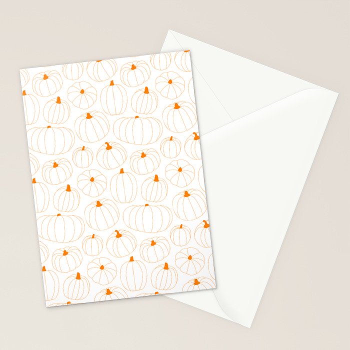 Autumn pumpkin vegetable pattern Stationery Card Gallery Image 2
