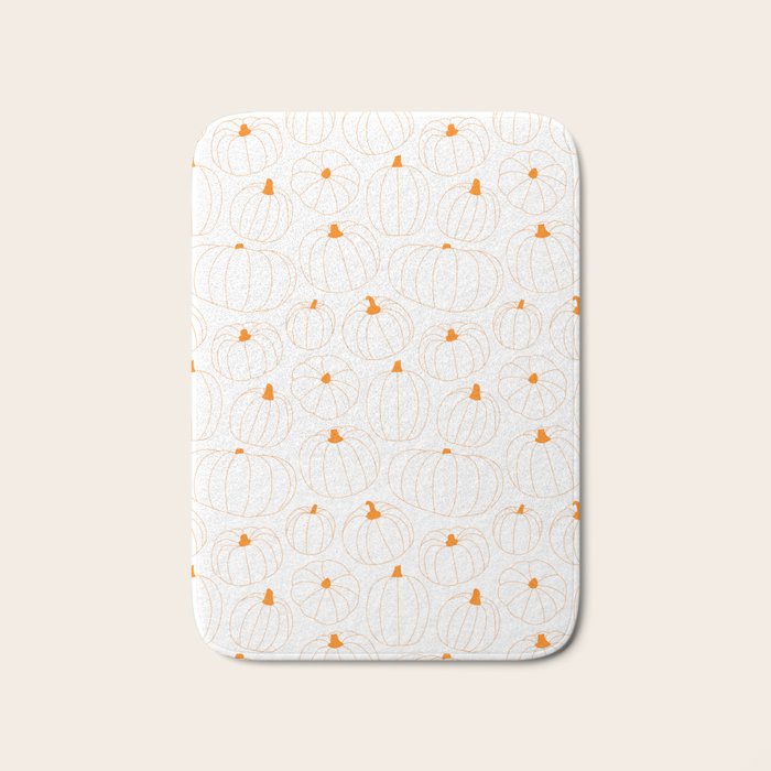 Autumn pumpkin vegetable pattern Bath Mat Gallery Image 1