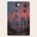 A magical sunset in Los Angeles | glitter | sparkle | palms | palm | sky | art prints |evening  Cutting Board Gallery Image 1