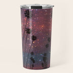 A magical sunset in Los Angeles | glitter | sparkle | palms | palm | sky | art prints |evening  Travel Mug Gallery Image 1
