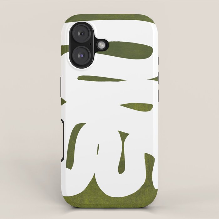 Olive Green Wiggle Run iPhone Case Gallery Image 1