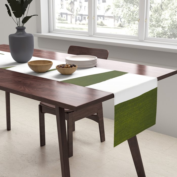 Olive Green Wiggle Run Table Runner Gallery Image 2