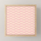 Coastal Fish Minimal Pattern in Soft Pink Baby Blue Cream Mini Art Print Gallery Image 1