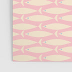 Coastal Fish Minimal Pattern in Soft Pink Baby Blue Cream Poster Gallery Image 3