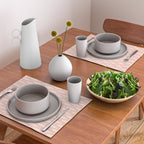 Coastal Fish Minimal Pattern in Soft Pink Baby Blue Cream Placemat Gallery Image 2