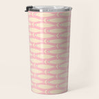 Coastal Fish Minimal Pattern in Soft Pink Baby Blue Cream Travel Mug Gallery Image 3
