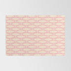 Coastal Fish Minimal Pattern in Soft Pink Baby Blue Cream Rug Gallery Image 2
