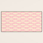 Coastal Fish Minimal Pattern in Soft Pink Baby Blue Cream Desk Mat Gallery Image 3