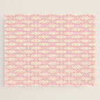 Coastal Fish Minimal Pattern in Soft Pink Baby Blue Cream Jigsaw Puzzle Gallery Image 1