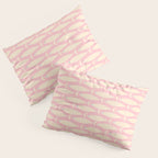 Coastal Fish Minimal Pattern in Soft Pink Baby Blue Cream Pillow Sham Gallery Image 3
