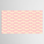 Coastal Fish Minimal Pattern in Soft Pink Baby Blue Cream Tablecloth Gallery Image 2