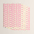 Coastal Fish Minimal Pattern in Soft Pink Baby Blue Cream Wrapping Paper Gallery Image 3