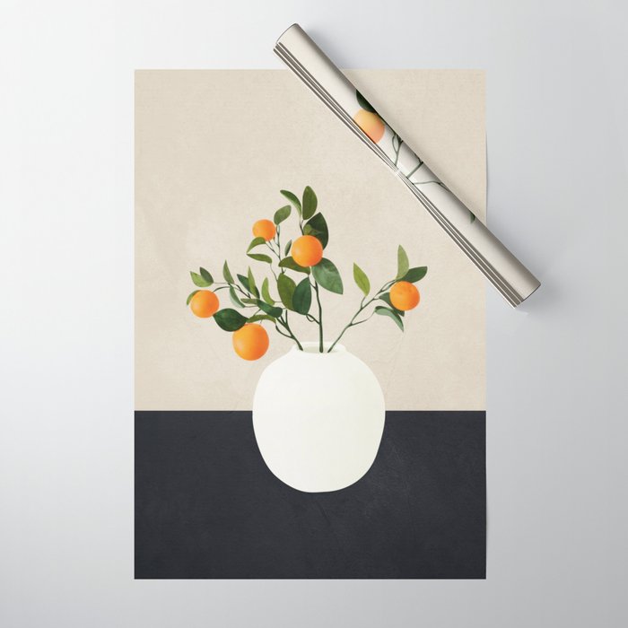  Orange Tree Branch in a Vase 01 Wrapping Paper Gallery Image 1