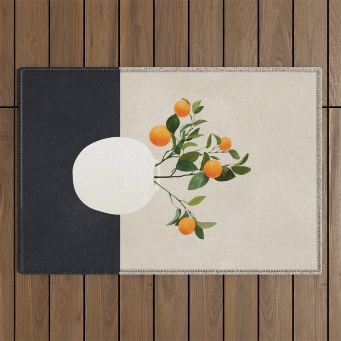  Orange Tree Branch in a Vase 01 Outdoor Rug Gallery Image 1