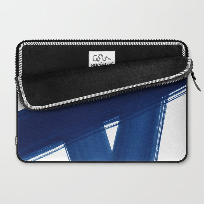 Indigo Abstract Brush Strokes | No. 4 Laptop Sleeve Gallery Image 2
