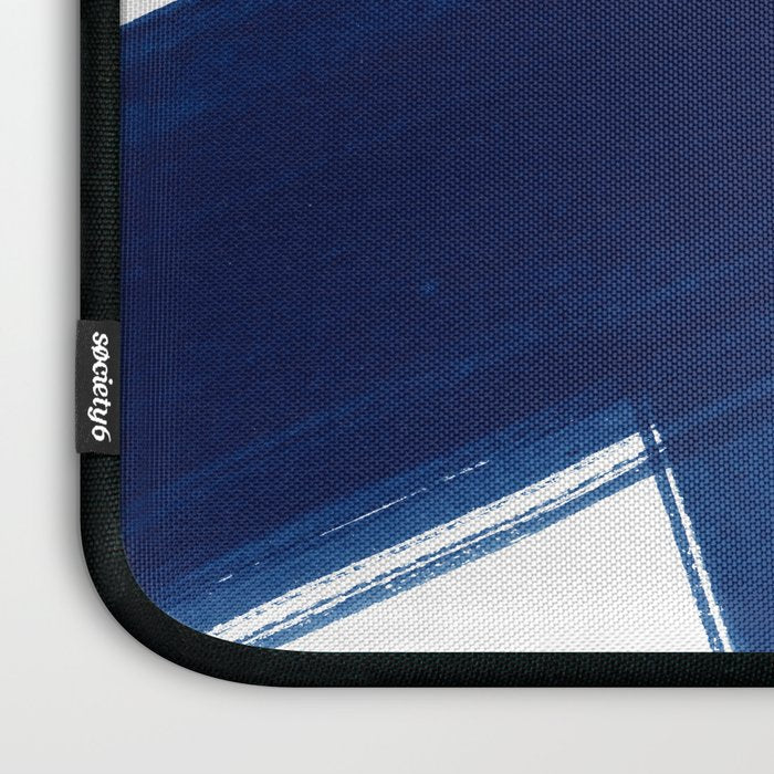 Indigo Abstract Brush Strokes | No. 4 Laptop Sleeve Gallery Image 3