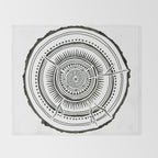 Quaking Aspen - Black Tree Rings Throw Blanket Gallery Image 2