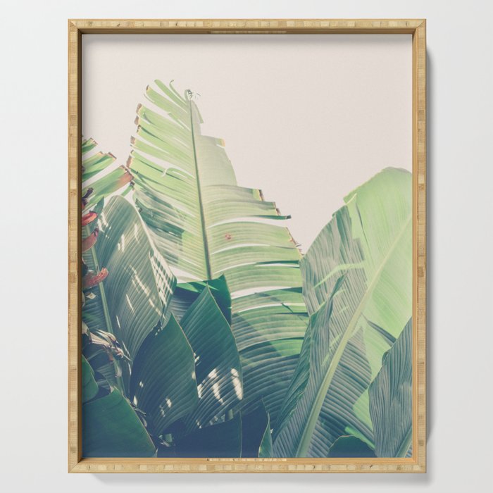 Diversity - tropical banana leaf photograph Serving Tray Gallery Image 1
