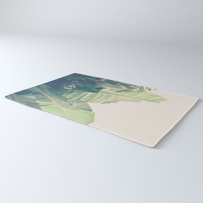 Diversity - tropical banana leaf photograph Rug Gallery Image 3