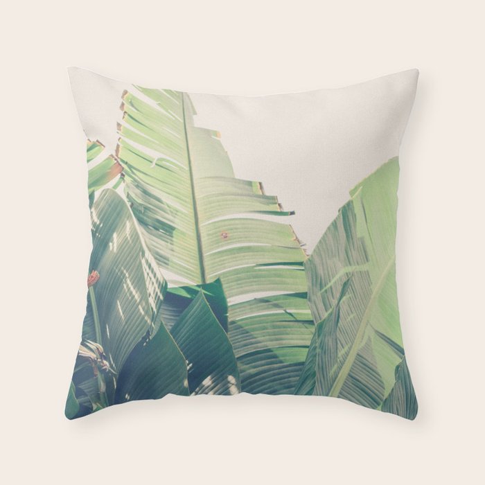 Diversity - tropical banana leaf photograph Throw Pillow Gallery Image 6