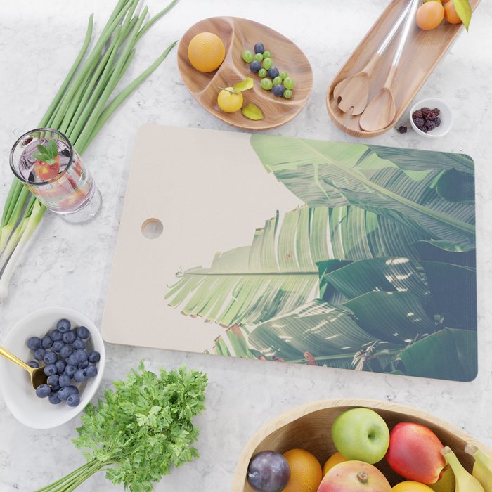 Diversity - tropical banana leaf photograph Cutting Board Gallery Image 2