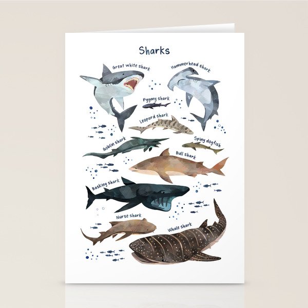 Sharks Stationery Card