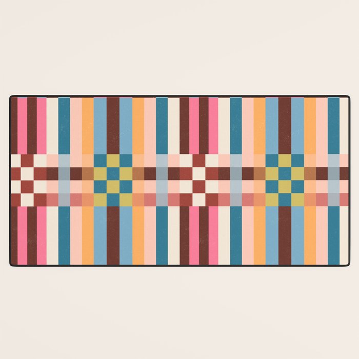 Woven Checks and Stripes Multicolored Desk Mat Gallery Image 3