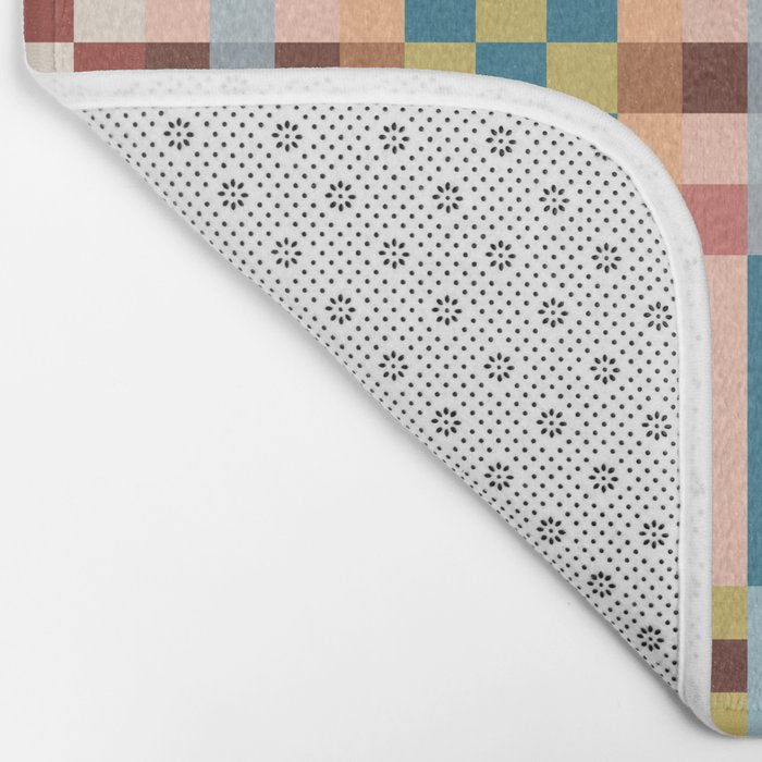 Woven Checks and Stripes Multicolored Bath Mat Gallery Image 2