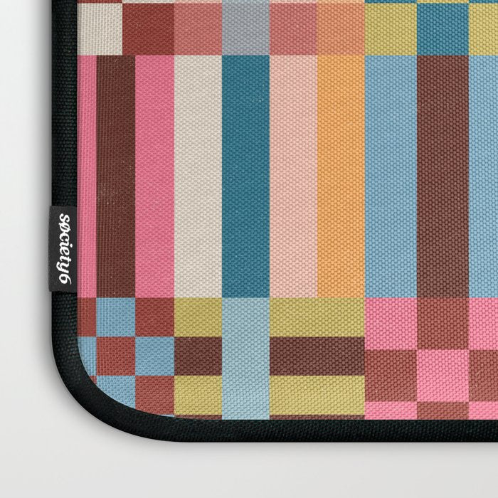 Woven Checks and Stripes Multicolored Laptop Sleeve Gallery Image 3